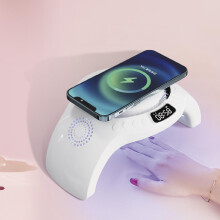 5 in 1 Multifunction Wireless Charger with Bluetooth Speaker, UV Nail Lamp, Alarm Clock and Night Light