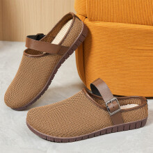 (Brown, 37) Breathable Mesh Loafers for Men & Women - EVA Sole
