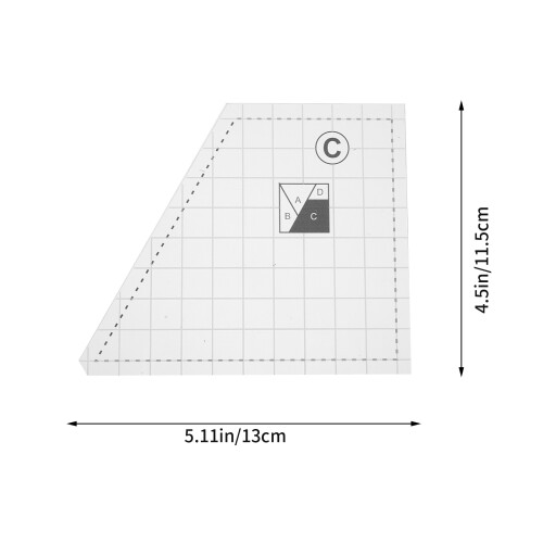 1Set Durable Transparent Quilting Ruler Acrylic DIY Stitching Template 1
