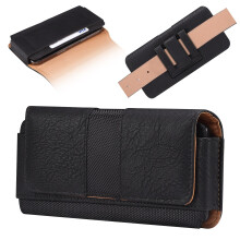 Leather Phone Holster with Magnetic Flap Closure, 2 in 1 Wallet Belt Clip Case for iPhone and Samsung