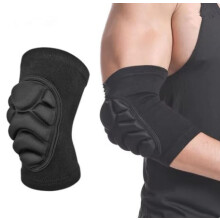 Volleyball Elbow Pads with ImpactAbsorbing Padding and Adjustable Compression Fit, 1 Pair Size M