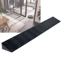 Wheelchair Threshold Ramp for Home Entry, NonSlip Plastic Doorway Ramp with Load Capacity, 100x7x1.5cm