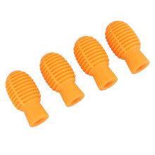 4Pcs Silicone Silent Drumstick Tips, Orange, Mute Dampeners