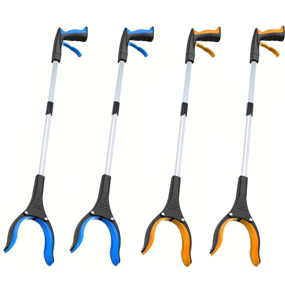 Reacher Grabber Tool 4 Pack, 32 Inch Foldable with 360 Rotating Jaw, Trash Pickup for Seniors