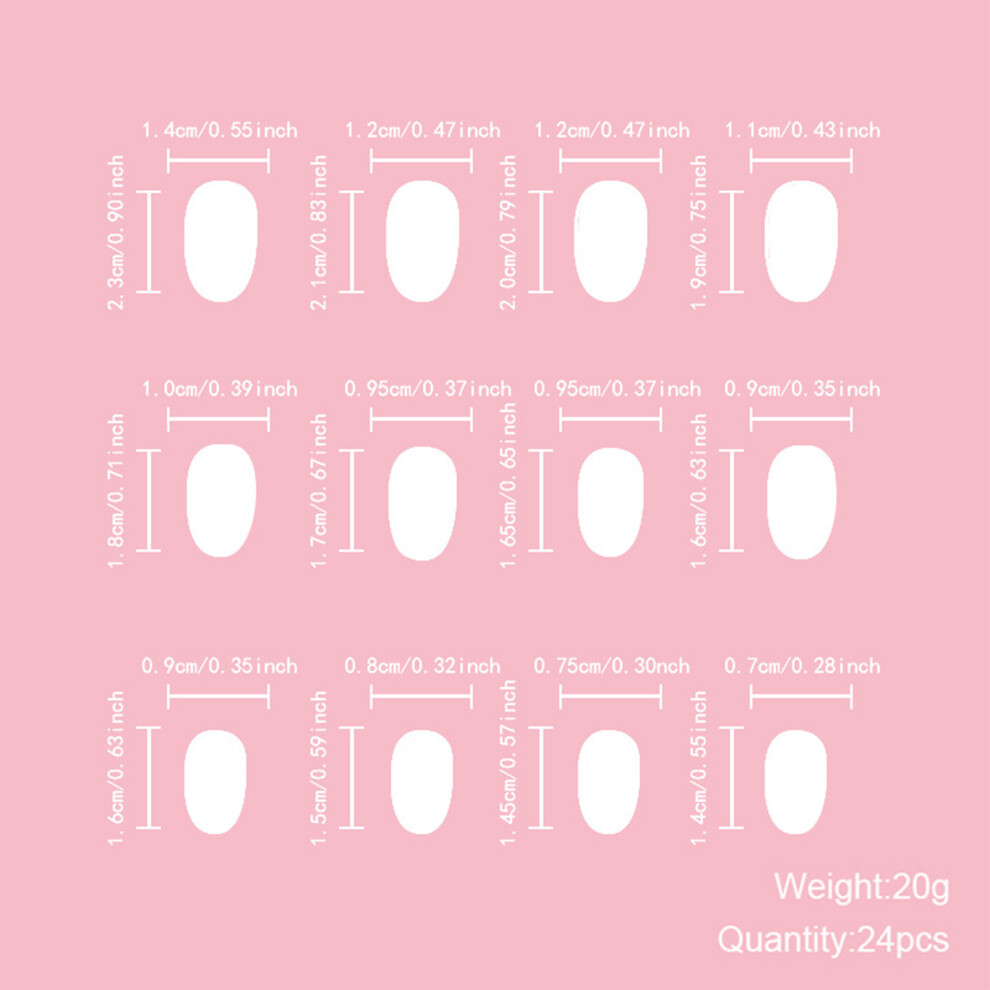 Roc-Electron Short Oval French Ombre Press On Nails 24Pcs