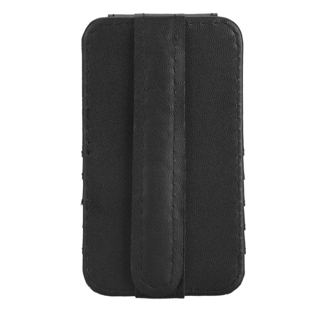 Multi-Purpose Car Sun Visor Organizer Pouch - Leather Storage Bag Black 5061388796423