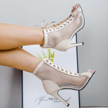 (White, 36) 2022 Fashion Mesh Pointy Stiletto Sandals for Women