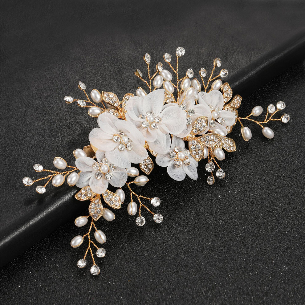 Dcph-Clothing (Gold) Shiny Rhinestone Hair Clip - Strong Grip Barrettes