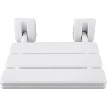 Wall Mounted Folding Shower Seat, SpaceSaving, 250 lb Capacity, White Small, for Elderly