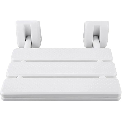 Wall Mounted Folding Shower Seat, SpaceSaving, 250 lb Capacity, White Small, for Elderly