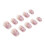 (S) Pink Tip Square Fake Nails - Zero Pressure 1
