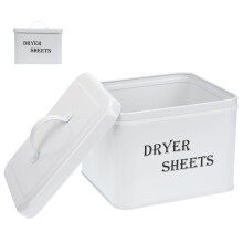 Metal Dryer Sheet Holder with Lid, Durable Laundry Storage Container for Organized Laundry Room