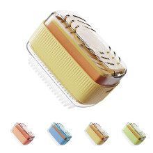 Soap Box Roller with Easy Dispensing and Drainage, Multifunctional Travel Soap Case, Yellow