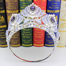 (White K Amethyst) Glittering Hollow Crown for Bride & Cosplay