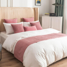 Bed Runner Dutch Velvet Quilted DoubleSided with Matching Pillow Covers 17.7x70 Inch for Bedroom Hotel