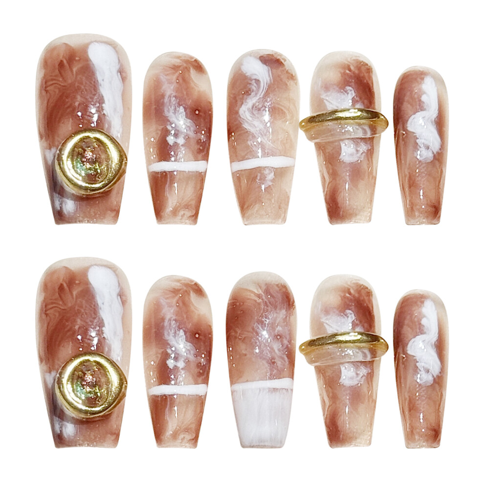 Dachuang Beauty (2380 Trapezoid, M) Ombrã© Nail Stickers - Coffee & Milk