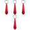 4Pièces Cravates Rouge Paillettes Décoratives Costume Performance 5