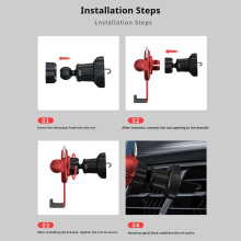 (Red Hook) Silicone Car Phone Holder for Air Vent, One-Hand Use