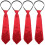 4Pièces Cravates Rouge Paillettes Décoratives Costume Performance 6