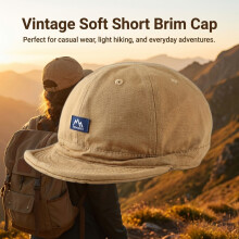 (Khaki) Vintage Men\'s Soft Cap for Outdoor