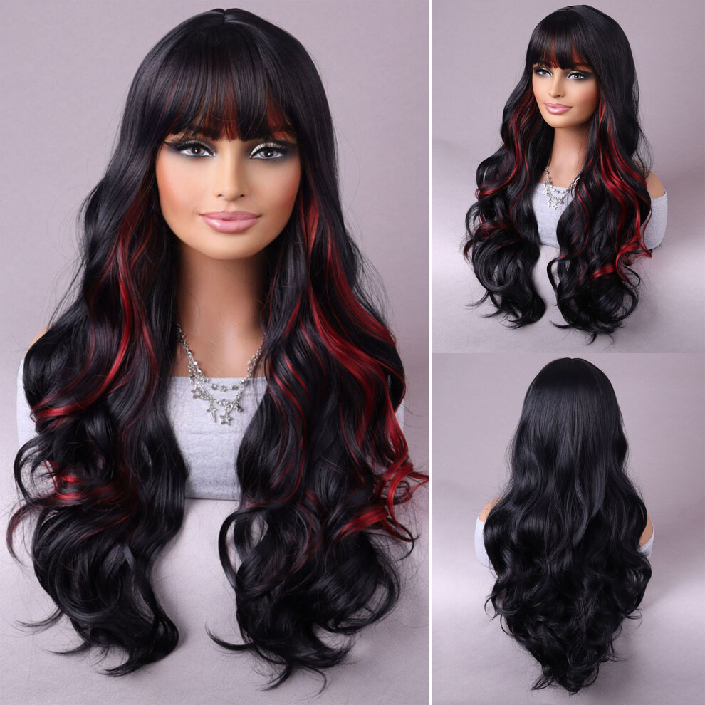 Dachuang Beauty Unisex 26\" Natural Curly Wig With Bangs For Parties & Weddings