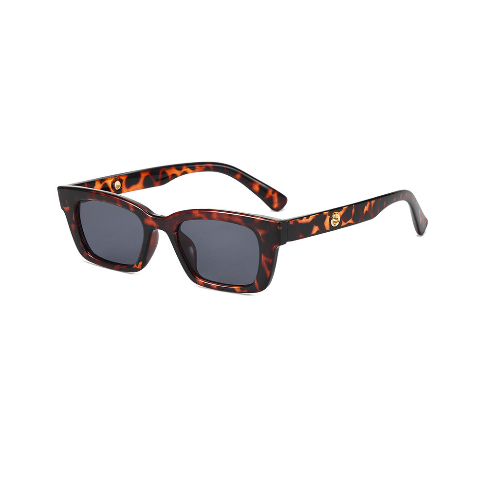Dachuang Beauty Gray (Leopard Frame Piece, C1) Trendy Lightweight Square Sunglasses For Men & Women