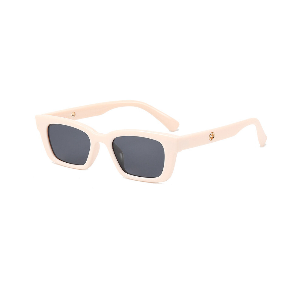 Dachuang Beauty Beige/Gray ( Frame Slices, C6) Trendy Lightweight Square Sunglasses For Men & Women