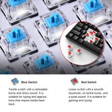 AU 61-Key Mechanical Gaming Keyboard RGB Backlit Hot Swap Blue/Red Switch