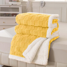 Yellow Throw Blanket 100 x 150 cm Soft Cozy Fleece for Couch Sofa Warm Plush for All Seasons