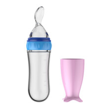 (The Nordic Green) Silicone Baby Food Feeder with Spoon, 90ml