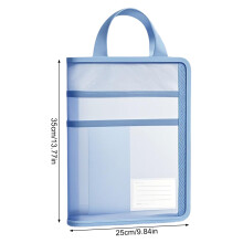(Blue) A4 L-Shape File Pouch for Office & School