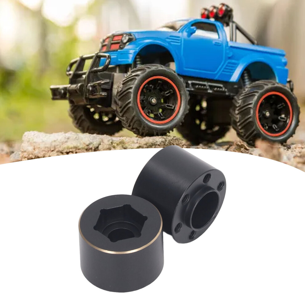 2Pcs Brass Wheel Hex Hub Widen Adapter For 1.9/2.2 Inch Rc Cars 15Mm Black 3331388803080
