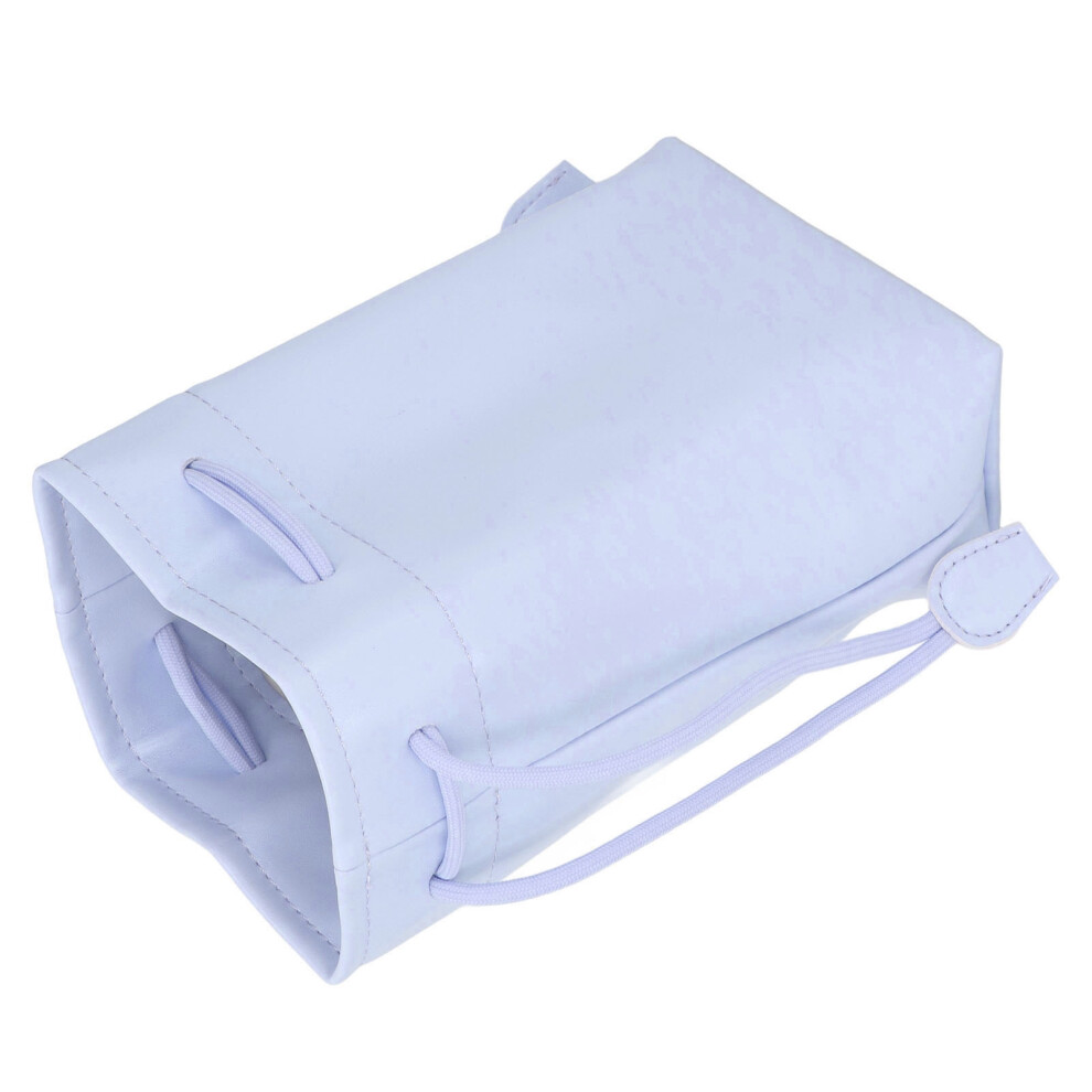 Pu Leather Drawstring Pouch Bag Waterproof Camera Storage 11.5X7.5x19.5cm Blue 8761388803257