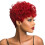 (Red) Short Pixie Curly Wigs for Women - 6\" Human Hair 1