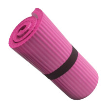 (Pink) Non-Slip Yoga Mat with Strap for Pilates & Stretching