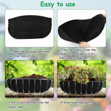 (24in) Hanging Plant Bags 3Pcs, Grooved Design