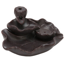 Backflow Incense Holder Purple Sand Pottery Waterfall Meditation Gift Ornament