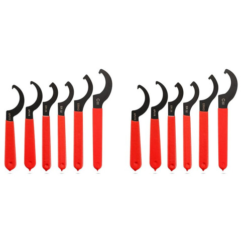 12 Pieces Spanner Wrench Set Adjustable Coilover Wrench Spanners Hook Wrenches Tools Coilover Wrench Steel Spanner