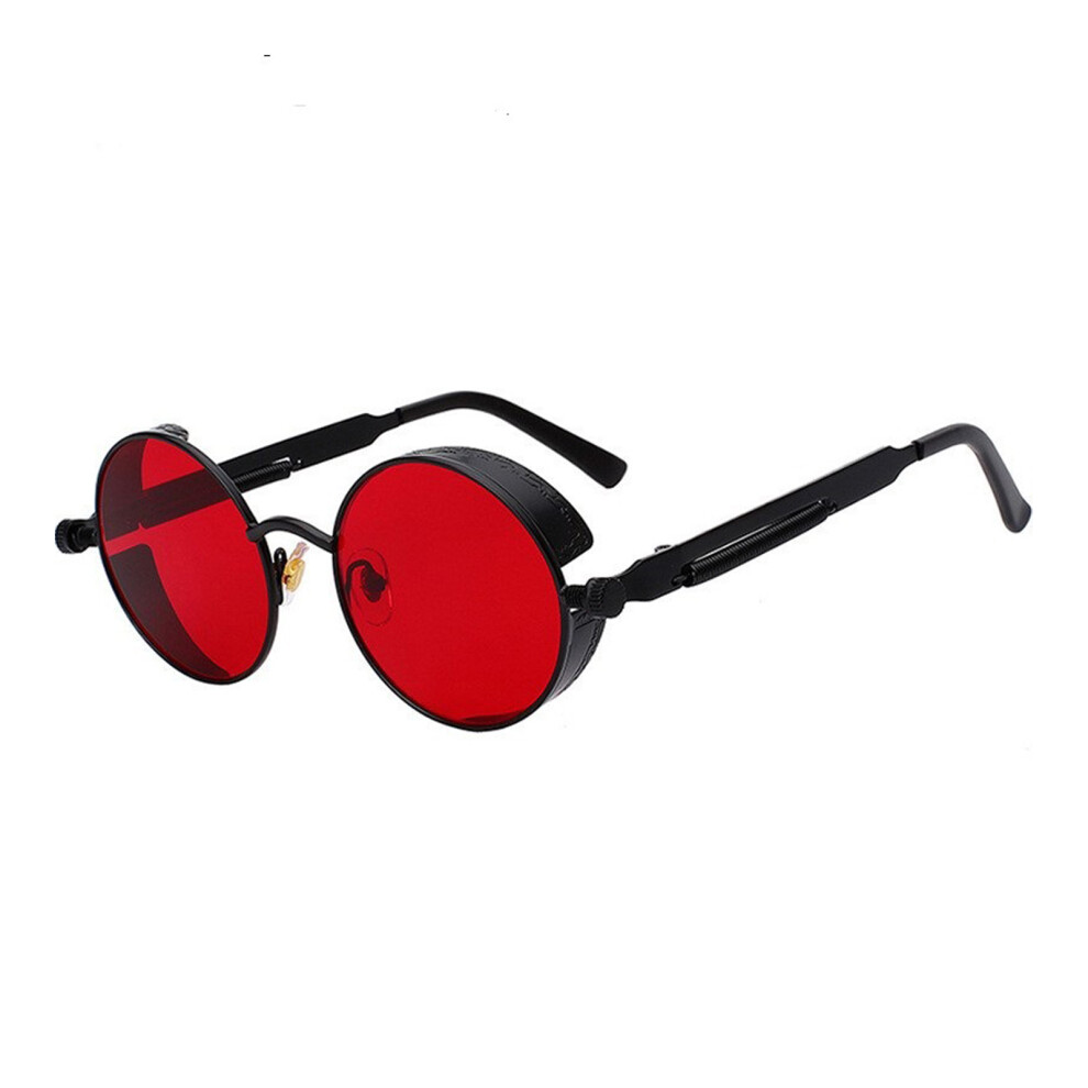 Roc-Electron (Black Frame Red Flakes) Steampunk Sunglasses For Men & Women, Vintage Style