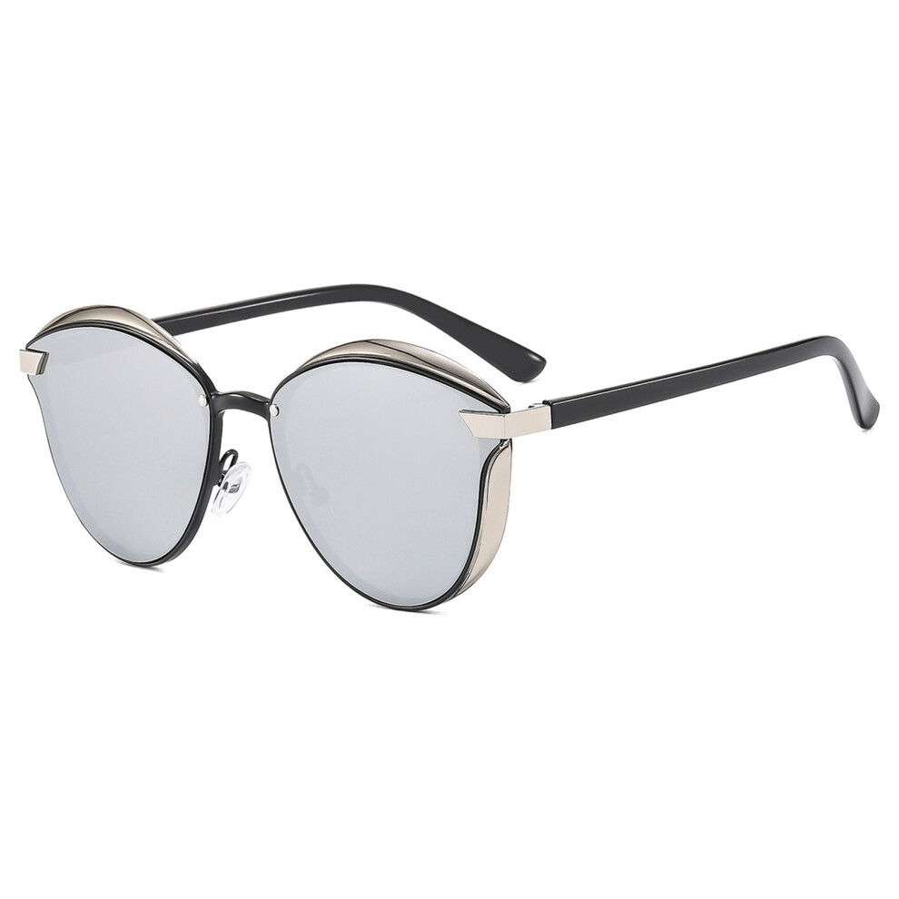 Dachuang Beauty Silver/White ( Frame Mercury) Women\'S Retro Round Sunglasses For Beach & Driving