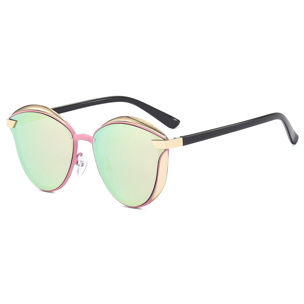 Dachuang Beauty Gold ( Frame Powder Mercury) Women\'S Retro Round Sunglasses For Beach & Driving
