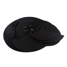 14pcs Drum Mute Pad Set for Acoustic Drums with Noise Reduction and Easy Installation, Black