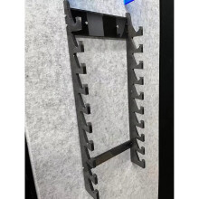 10‑Tier Wall Mount Drumstick Holder Rack, Durable Black Acrylic Display for Music Store or Studio