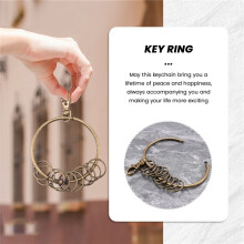 Bronze Tone Carabiner Prisoner Keyring 10 Loops Key Chain Ring 7.6cm