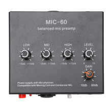 Microphone Preamp Boost + 48V Power Supply, Aluminum, Black