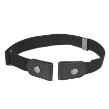 Buckle Free Elastic Belt For Jean Pants Dresses No Buckle Stretch Waist Belts Fit Women Men Boys Girls Drop(Black)