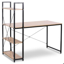 Mesa de computador 4 prateleiras para escritório em casa carvalho preto 19_0000403