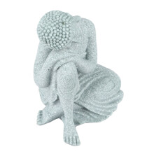 Small Green Sandstone Buddha Ornament for Fish Tank Decorative Craftsmanship