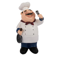 Modelo de Chef Retrô Ornamentos Resina Artesanato Chef Estatuetas Cozinha Cozinha Restaurante Bar Café DecoraçãO-A