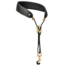 Adjustable PU Leather Saxophone Neck Strap with Buckle, Comfortable Durable Sax Strap for Alto Tenor